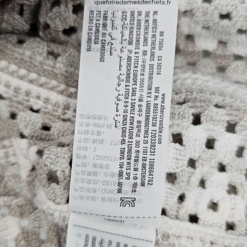 Abercrombie & Fitch Granny Square Crochet Button Shirt Men’s Small - Picture 6 of 7